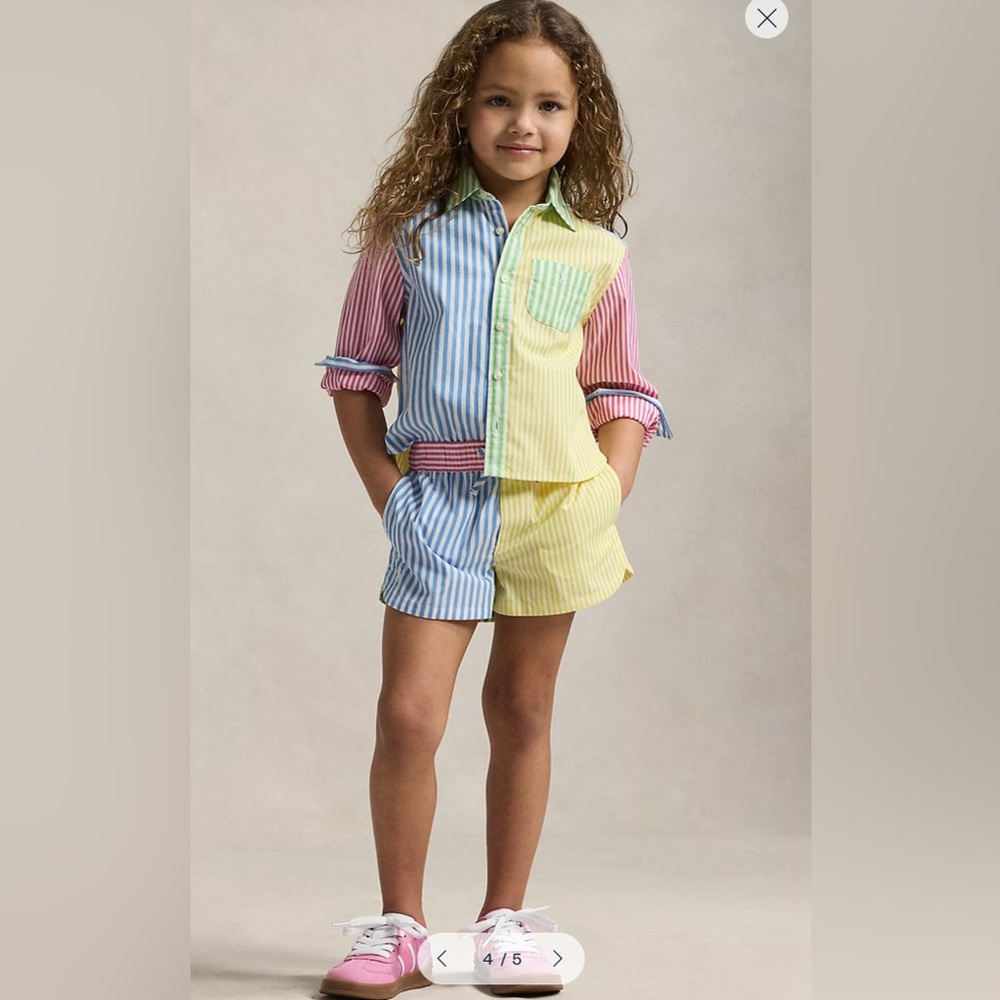 Ralph Lauren Kids Striped Cotton Boxy Fun Shirt